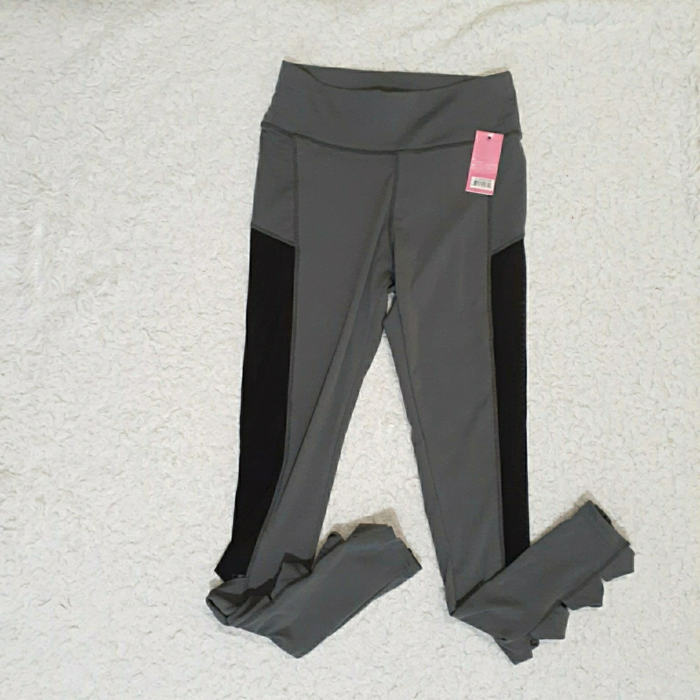 Leggings Park Grey Side Mesh Cutout Leggings